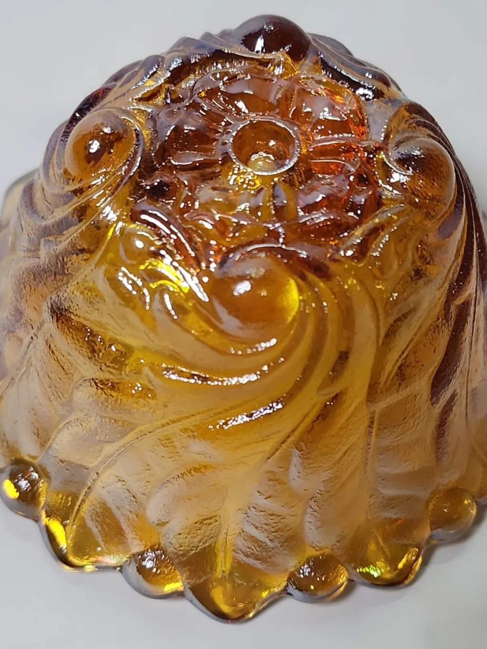 Indiana Glass Wild Rose Taper Candle Holders Carnival Glass Marigold Vintage